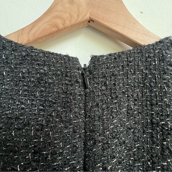 NEW $149 ANN TAYLOR BLACK SHIMMER TWEED Flap POCKET DRESS 6 Petite Money Chic - Picture 14 of 15